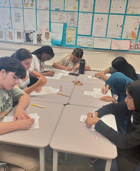 Students working together at desks